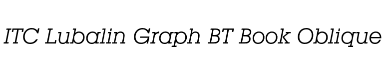 ITC Lubalin Graph BT Book Oblique font preview