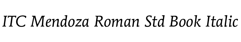 ITC Mendoza Roman Std Book Italic font preview