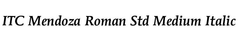 ITC Mendoza Roman Std Medium Italic font preview
