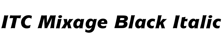 ITC Mixage Black Italic font preview