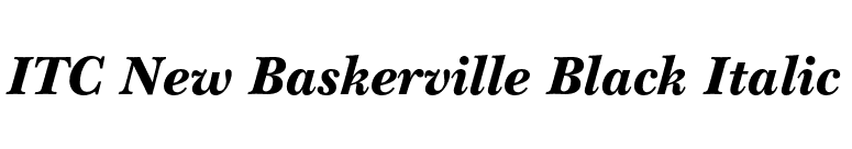 ITC New Baskerville Black Italic font preview