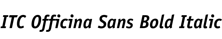 ITC Officina Sans Bold Italic font preview