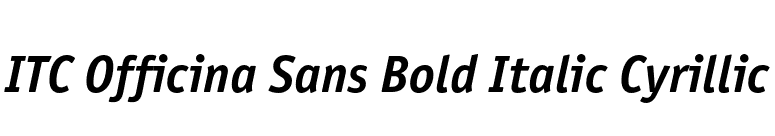 ITC Officina Sans Bold Italic Cyrillic font preview