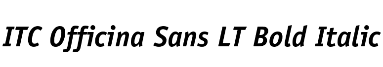 ITC Officina Sans LT Bold Italic font preview