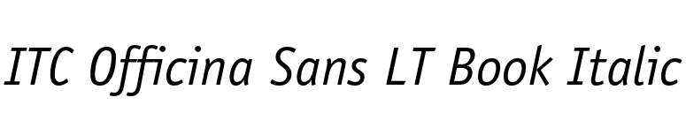 ITC Officina Sans LT Book Italic font preview