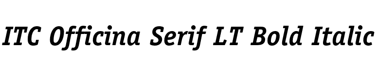 ITC Officina Serif LT Bold Italic font preview