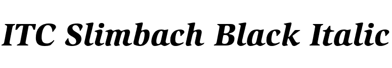 ITC Slimbach Black Italic font preview