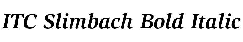 ITC Slimbach Bold Italic font preview