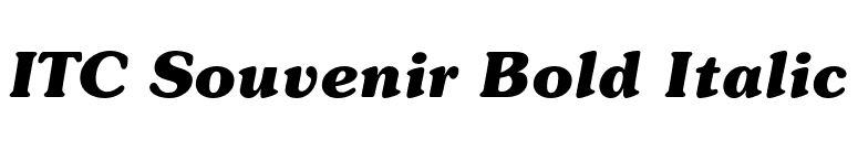 ITC Souvenir Bold Italic font preview