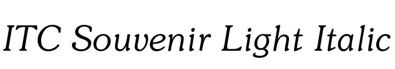 ITC Souvenir Light Italic font preview