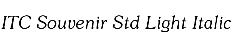 ITC Souvenir Std Light Italic font preview