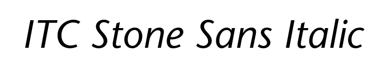 ITC Stone Sans Italic font preview