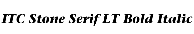 ITC Stone Serif LT Bold Italic font preview