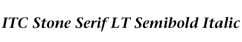 ITC Stone Serif LT Semibold Italic font preview