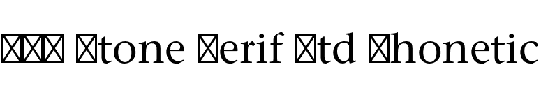 ITC Stone Serif Std Phonetic font preview