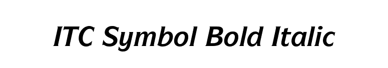 ITC Symbol Bold Italic font preview