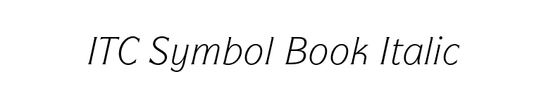 ITC Symbol Book Italic font preview