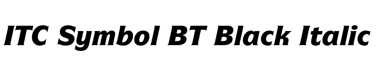 ITC Symbol BT Black Italic font preview
