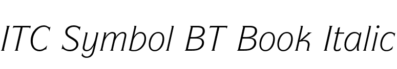 ITC Symbol BT Book Italic font preview