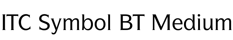 ITC Symbol BT Medium font preview