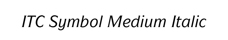ITC Symbol Medium Italic font preview