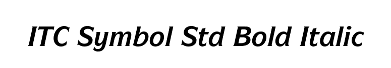 ITC Symbol Std Bold Italic font preview