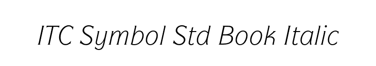 ITC Symbol Std Book Italic font preview