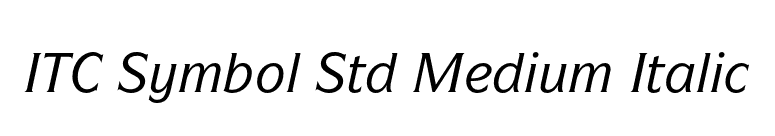 ITC Symbol Std Medium Italic font preview