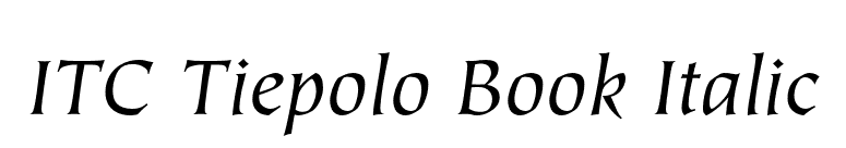 ITC Tiepolo Book Italic font preview