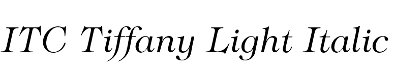 ITC Tiffany Light Italic font preview