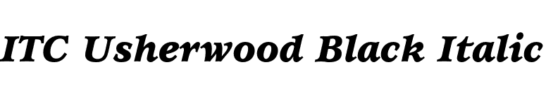 ITC Usherwood Black Italic font preview