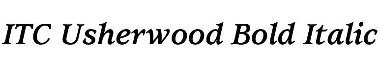 ITC Usherwood Bold Italic font preview