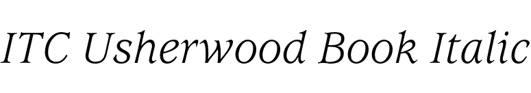 ITC Usherwood Book Italic font preview