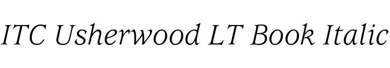 ITC Usherwood LT Book Italic font preview
