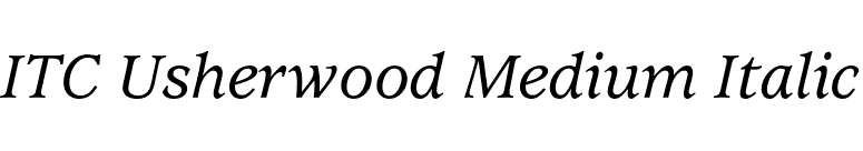 ITC Usherwood Medium Italic font preview