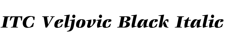 ITC Veljovic Black Italic font preview