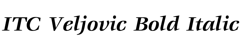 ITC Veljovic Bold Italic font preview