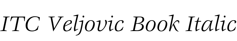 ITC Veljovic Book Italic font preview