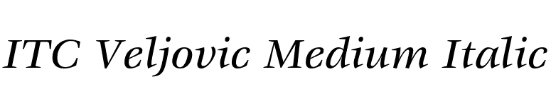 ITC Veljovic Medium Italic font preview
