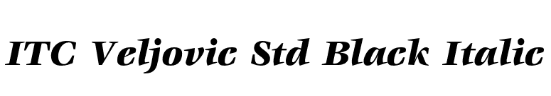 ITC Veljovic Std Black Italic font preview