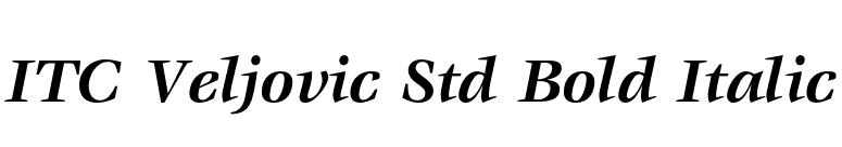 ITC Veljovic Std Bold Italic font preview
