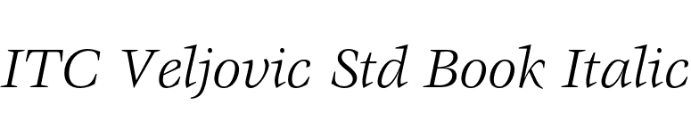 ITC Veljovic Std Book Italic font preview