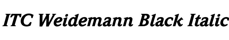 ITC Weidemann Black Italic font preview