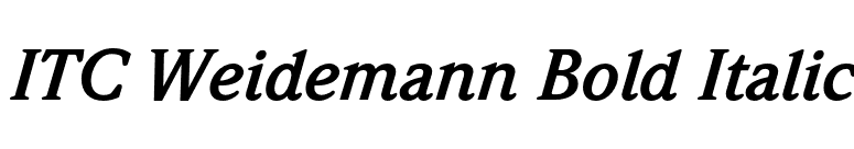 ITC Weidemann Bold Italic font preview
