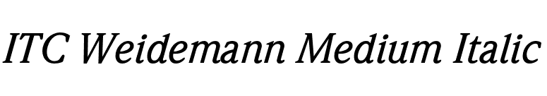 ITC Weidemann Medium Italic font preview