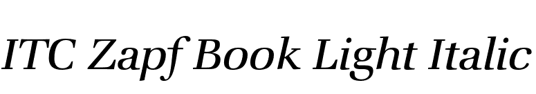 ITC Zapf Book Light Italic font preview