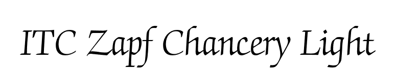 ITC Zapf Chancery Light font preview