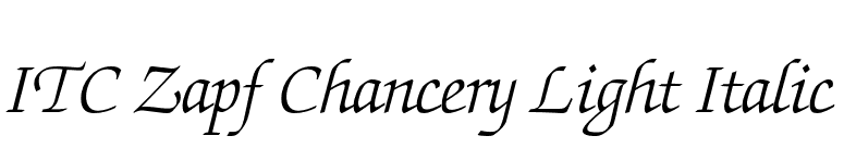 ITC Zapf Chancery Light Italic font preview