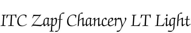 ITC Zapf Chancery LT Light font preview