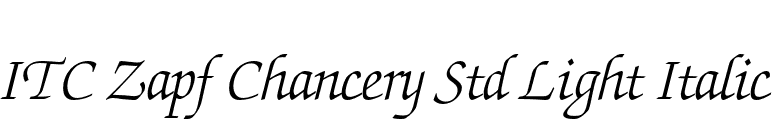 ITC Zapf Chancery Std Light Italic font preview